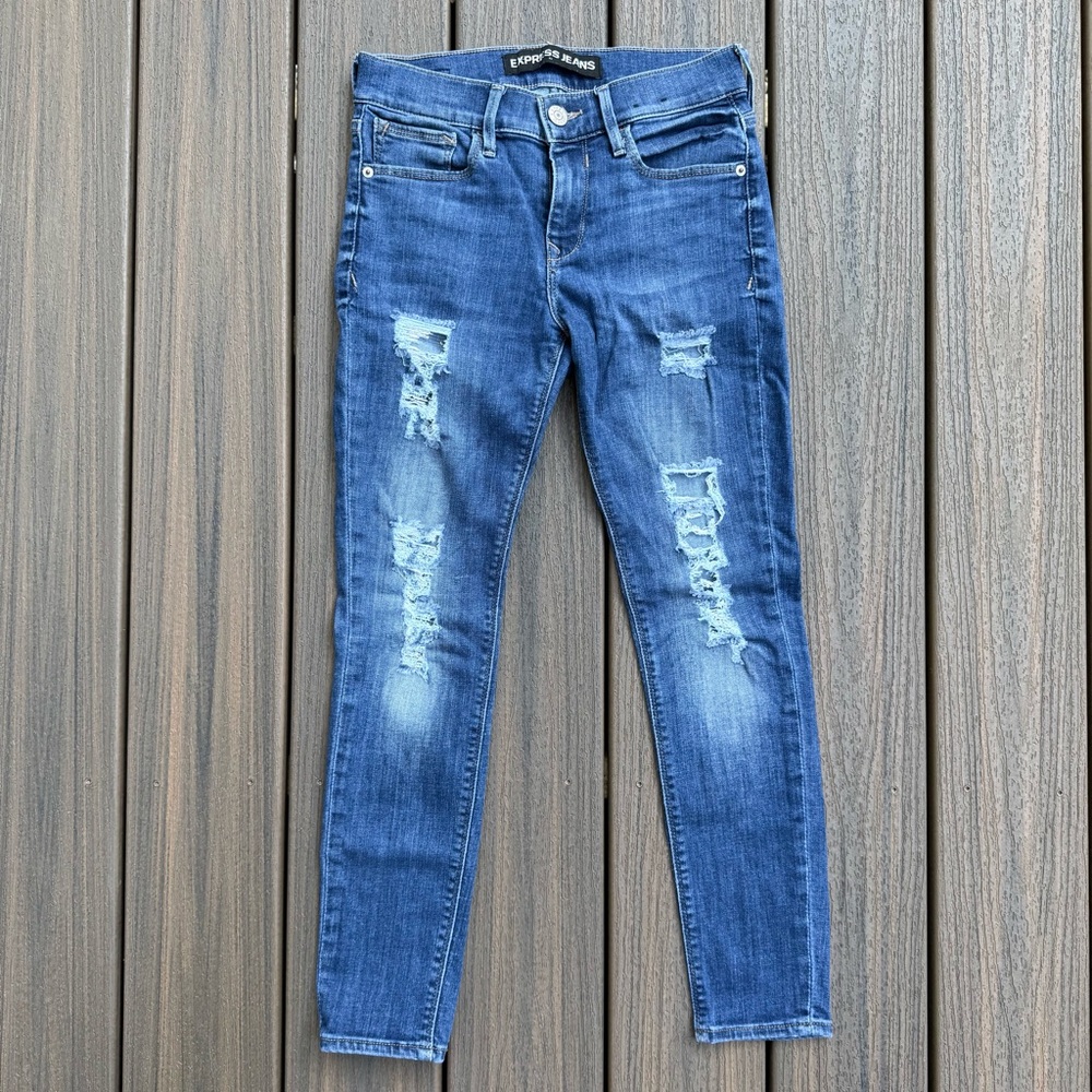 Express Mid Rise Denim Leggings